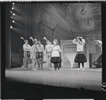 Helen Raymond [center] and unidentified others in the stage production The Music Man