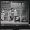 Iggie Wolfington, Robert Preston [center] and unidentified others in the stage production The Music Man