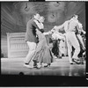 Robert Preston, Dusty Worrall and unidentified others in the stage production The Music Man