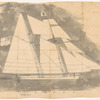 Ink and wash design for the construction of Lord Byron's boat