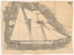 Ink and wash design for the construction of Lord Byron's boat