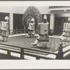 Members of the Japanese Imperial Household Dancers, who will be appearing with the New York City Ballet at City Center for sixteen performances beginning May 26 [1959]