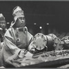 Musician accompanying the Japanese Imperial Household Dancers, at a performance with the New York City Ballet