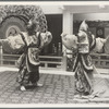 Members of the Japanese Imperial Household Dancers, who will be appearing with the New York City Ballet at City Center for sixteen performances beginning May 26 [1959]