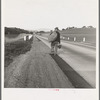 On U.S. 101 near San Luis Obispo, California. Itinerant worker. Not the old "Bindle-Stiff" type