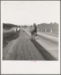On U.S. 101 near San Luis Obispo, California. Itinerant worker. Not the old "Bindle-Stiff" type