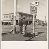 Calipatria, Imperial Valley. Idle pea pickers discuss prospects for work. California