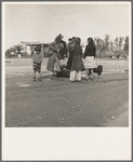 After a lift of five miles by a passing motorist, the family of homeless, walking people are left at the edge of the next town [near Brawley, California]