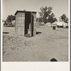 Sanitary facilities in camp of carrot pullers. Near Holtville, Imperial Valley, California