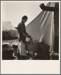 Pea picker camp. This family had been farm owners in Oklahoma, lost their farm and for the last three years "have been draggin' our children around California. We're a have-to case." Calipatria, Imperial Valley, California