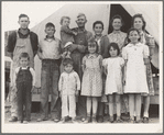 Brawley, Imperial Valley. In Farm Security Administration (FSA) migratory labor camp. Family father, mother and eleven children originally from Mangrum, Oklahoma. See 19201