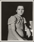 Daughter of migratory family in Farm Security Administration (FSA) labor camp. Calpatria, Imperial Valley, California