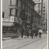 Salvation Army, San Francisco, California. Returning to headquarters. No recruits to audience from street