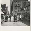 Salvation Army, San Francisco, California. At Minna Street the army forms a semi-circle and sings to attract a crowd