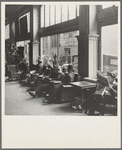 Salvation Army, San Francisco, California. Return of the army seen through the lobby of a low-class hotel. Causes slight attention