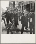 Salvation Army, San Francisco, California. Street scene as the army began to sing