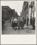 Salvation Army, San Francisco, California. Girls' Sunday school class sings between preaching