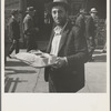 Salvation Army, San Francisco, California. In the neighborhood where the Salvation Army operates. Breakfast for his pal, bummed from a restaurant