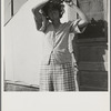 In a carrot pullers' camp near Holtville, Imperial Valley, California. Woman from Broken Bow, Oklahoma