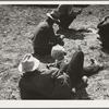 Idle migrants. Foothills north of San Jose, California. "If the sun shines tomorrow and nothin' happens, we'll pick."