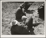 Idle migrants. Foothills north of San Jose, California. "If the sun shines tomorrow and nothin' happens, we'll pick."