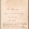 Holograph verse drama, "The Promise; or, A year, a month and a day. A Tragi-Comedy, in Five Acts" 