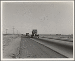 Between Tulare and Fresno. Migrants on the road. California. See general caption