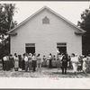 Congregation gathers in groups to talk after services are over. Wheeley's Church, Person County, North Carolina