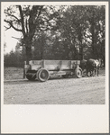 Wagon built on the farm utilizing parts of wrecked Dodge truck. "The team can haul three times as much." Oregon, Kirby [i.e. Kerby] (Josephine County)