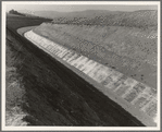 Washington, Yakima County, Roza Irrigation Canal. Sides concrete, lined by machine. The project, when complete in 1945, will open 72,000 acres to cultivation in East Yakima and West Benton Counties