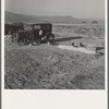 Outskirts of Merrill, Klamath County, Oregon. Potato workers camp, no tents, waiting for farm family labor camp (FSA - Farm Security Administration) to open