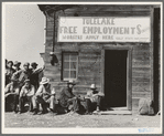 California State Employment Service office. Tulelake, Siskiyou County, California. This office is 500 yards from potato pickers camp. This office made 2,452 individual placements to growers in five weeks (season of 1938). General caption number 63-1