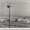 Camp of migrant potato pickers seen from the packing shed. Tulelake, Siskiyou County, California. General caption number 63-1