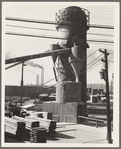 Lumber burner and stacks of the Big Lakes Lumber Company, which produces box shook for produce boxes. Klamath Falls, Oregon