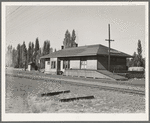 Railroad station. Irrigon, Oregon. Population: 108. Land was opened to settlers here in 1914