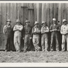 Here are the farmers who have bought machinery cooperatively. Photographed just before they go to dinner on the Miller farm where they are working. West Carlton, Yamhill County, Oregon