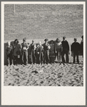 The children from Dead Ox Flat ready to march into the school building when the bell rings. 9 a.m. Malheur County, Oregon. General caption 67-1V