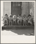 Girls of Lincoln Bench School study their reading lesson. Near Ontario, Malheur County, Oregon