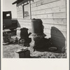 Stoves outside the Browning house being repaired for winter use. Dead Ox Flat, Malheur County, Oregon. General caption 67-111