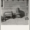 Stoves outside the Browning house being repaired for winter use. Dead Ox Flat, Malheur County, Oregon. General caption 67-111