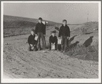 Boys wait for school bus in the morning. Malheur County, Oregon. General caption number 67-1V