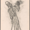 Chalk sketch of male figure with hat and beard