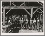 Men working in mill. Ola self-help sawmill co-op. Gem County, Idaho. Man in rear center in black hat is FSA (Farm Security Administration) county supervisor. General caption 48