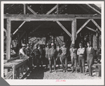 Men working in mill. Ola self-help sawmill co-op. Gem County, Idaho. Man in rear center in black hat is FSA (Farm Security Administration) county supervisor. General caption 48