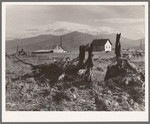 Evanson new home, looking across land which has recently been cleared by bulldozer. Priest River Valley, Bonner County, Idaho. See general caption 49, 54