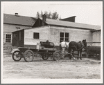 Stump farmer's wagon in town on Saturday morning. Bonners Ferry, Idaho. See general caption 49