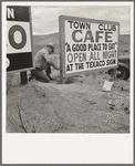 New sign along highway advertises a new enterprise in the lonely town of Maupin, Oregon. Population 245