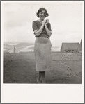 Young migrant mother has just finished washing. Merrill FSA (Farm Security Administration) camp, Klamath County, Oregon. See general caption 62