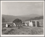 Unit no. 32 of Yamhill farms, Oregon: sewage disposal, electrification, twelve-cow dairy barn, silo under construction and five-room house. See general captions 57