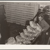 Loading sacked potatoes from shed to truck. Tulelake, Siskiyou County, California